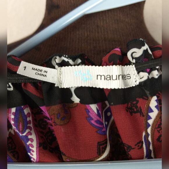 Maurices Mixed Print Embellished Blouse Size 1 - Picture 8 of 10